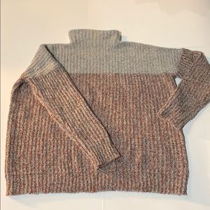 Mock neck multi colored sweater